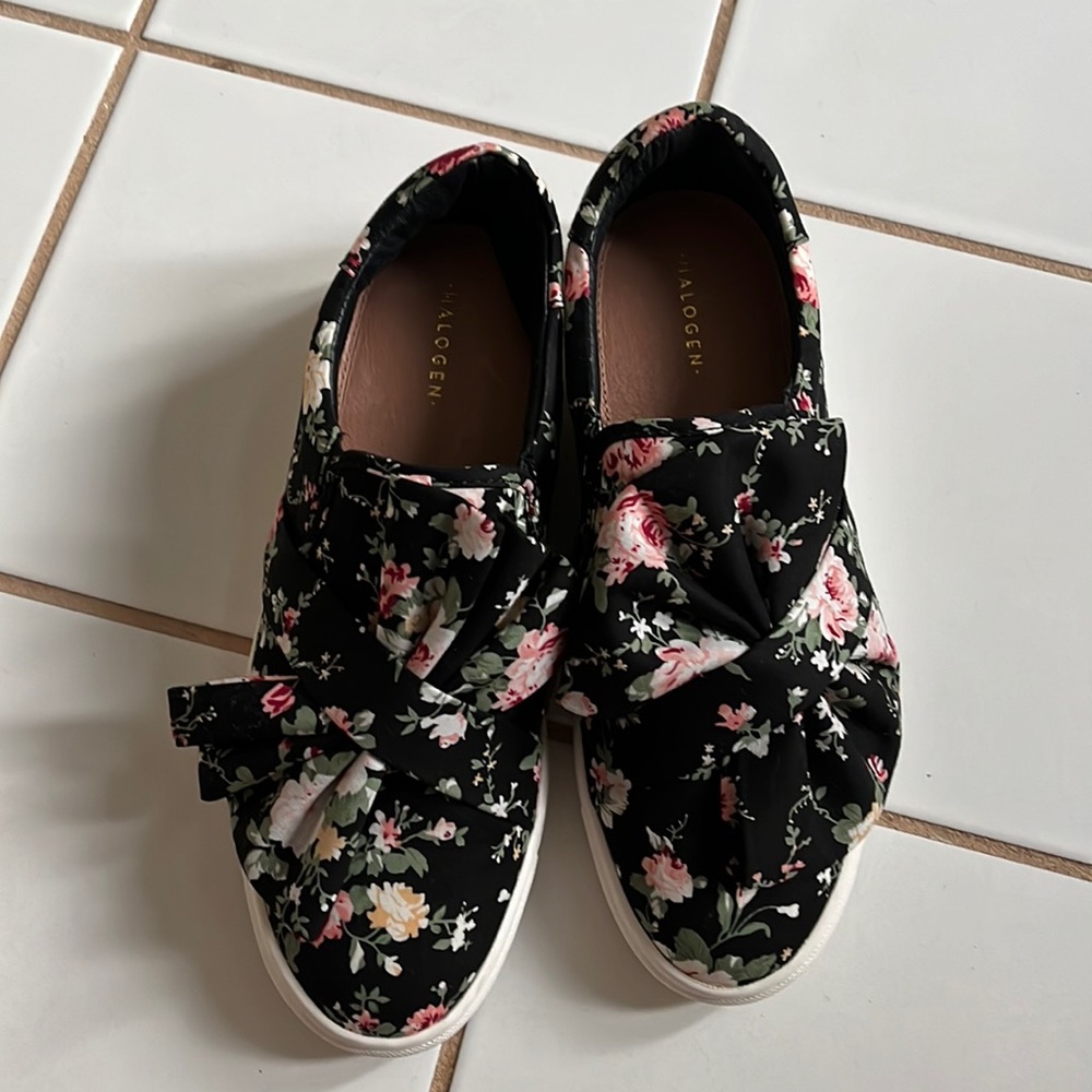 Floral slip on sneakers